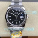 Swiss Clone ARF Rolex Datejust 36mm 3235 Black Dial 904l Oystersteel Watch 